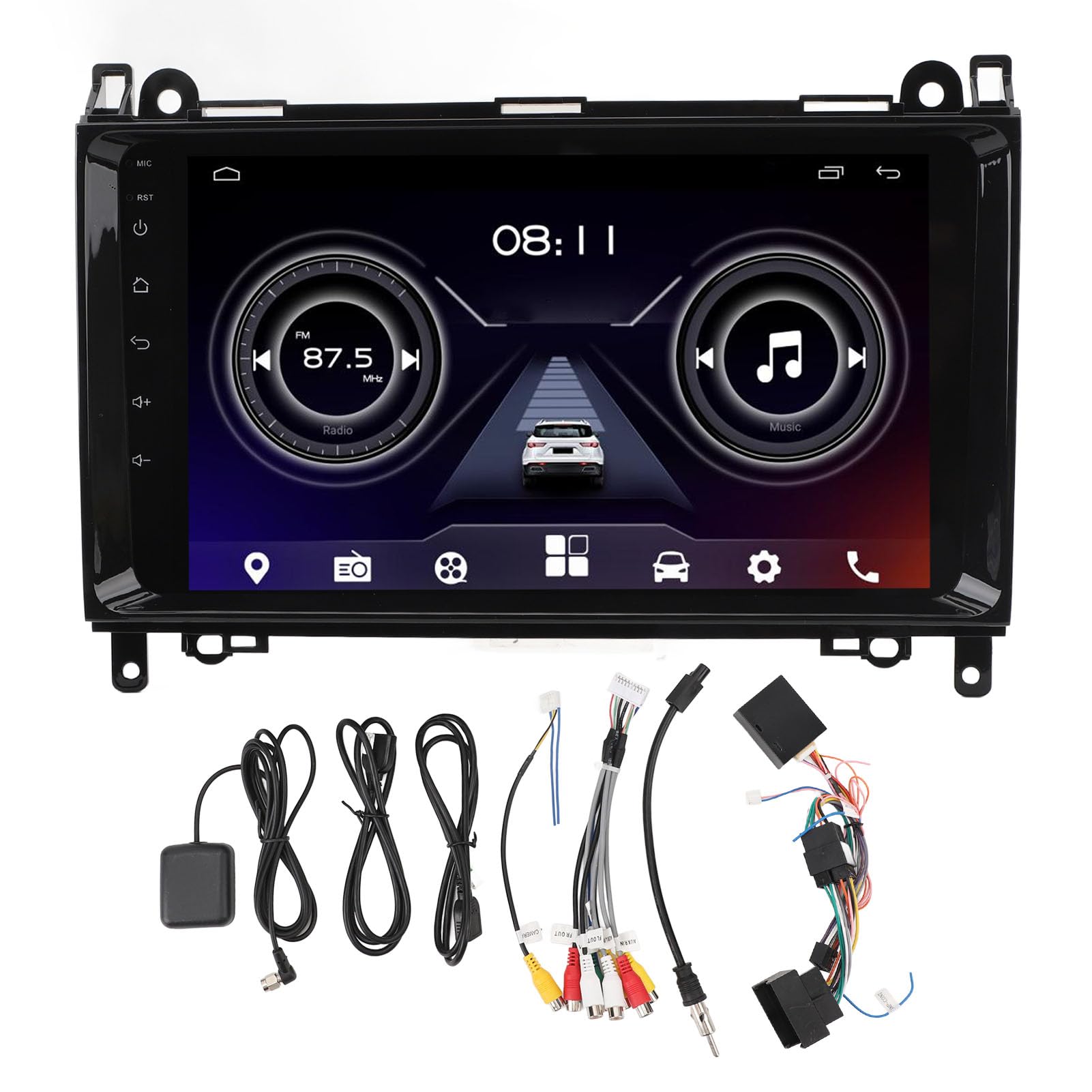 Nawigacja samochodowa stereo z systemem Android 12, 9-calowy ekran dotykowy, kompatybilna z Viano Vito Sprinter klasy B W245, B150, B160, B170, 2 GB, 32 GB ROM, WiFi Bluetooth