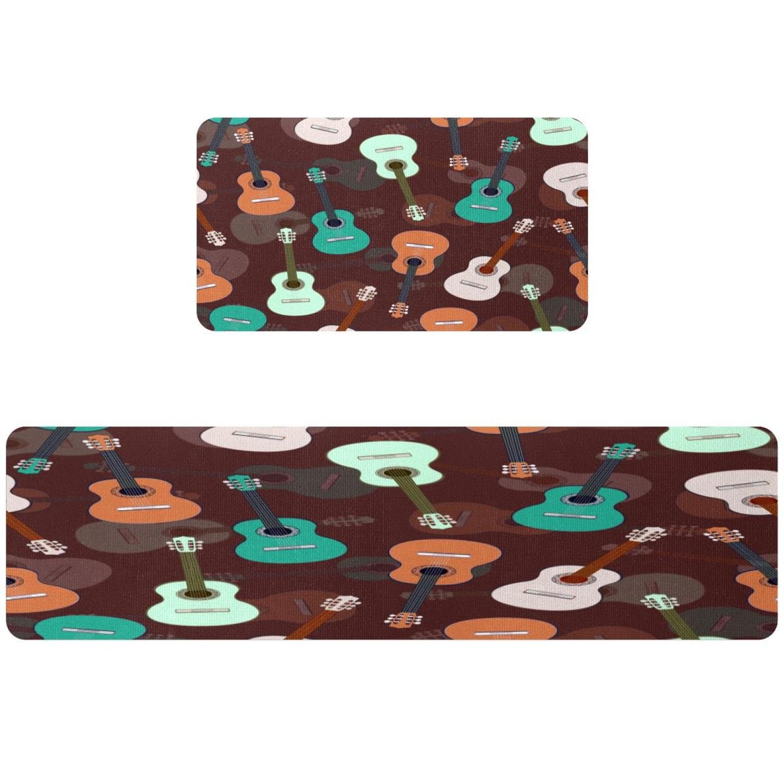 Alfombrillas de cocina de colores antideslizantes de guitarra VAPOKF