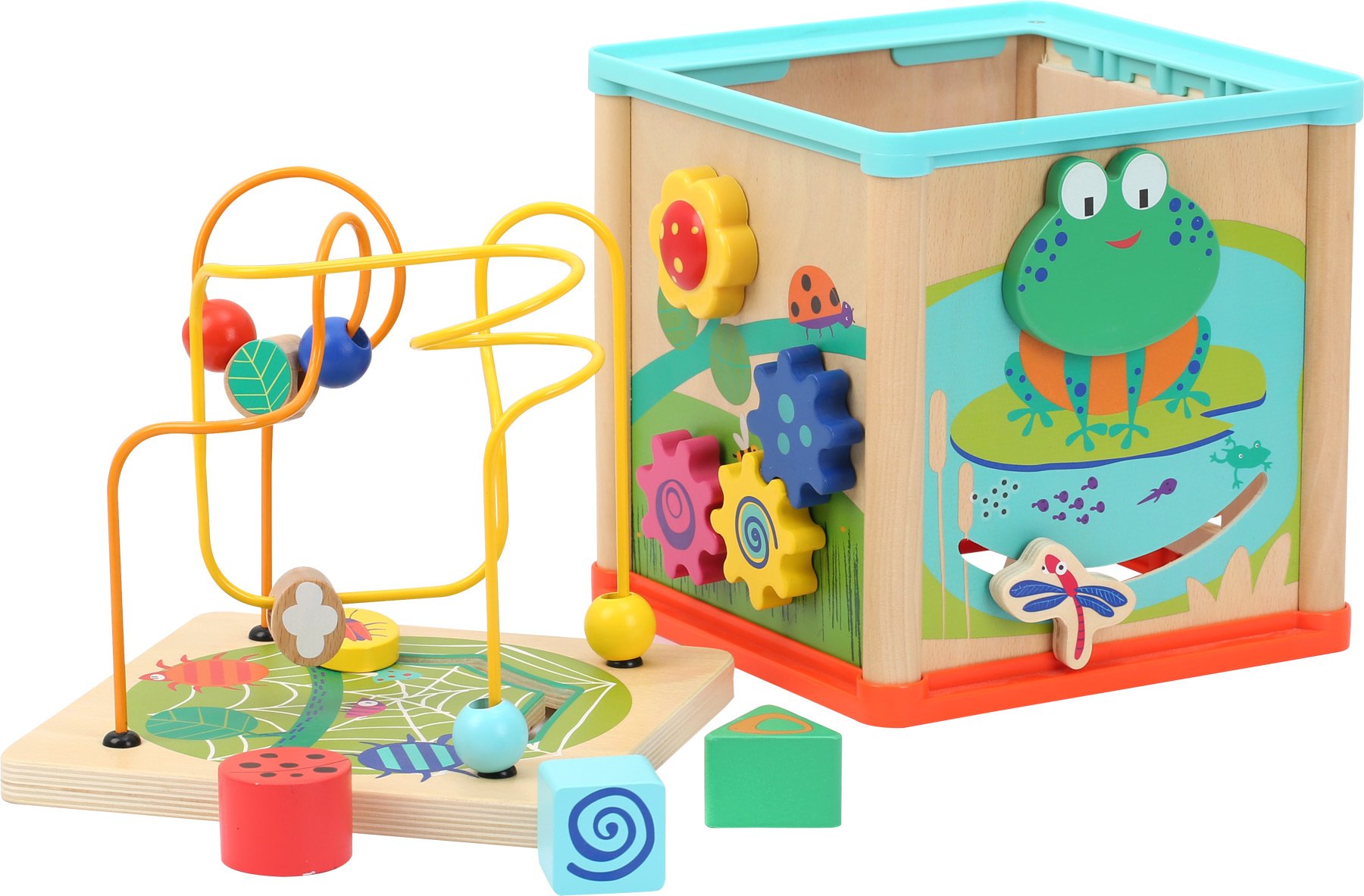 Small Foot- Animale Dado Motorio con Un Divertimento Multifunzionale su 5 Lati, Multicolore, 20 x 20 x 20 centimtres, 10622