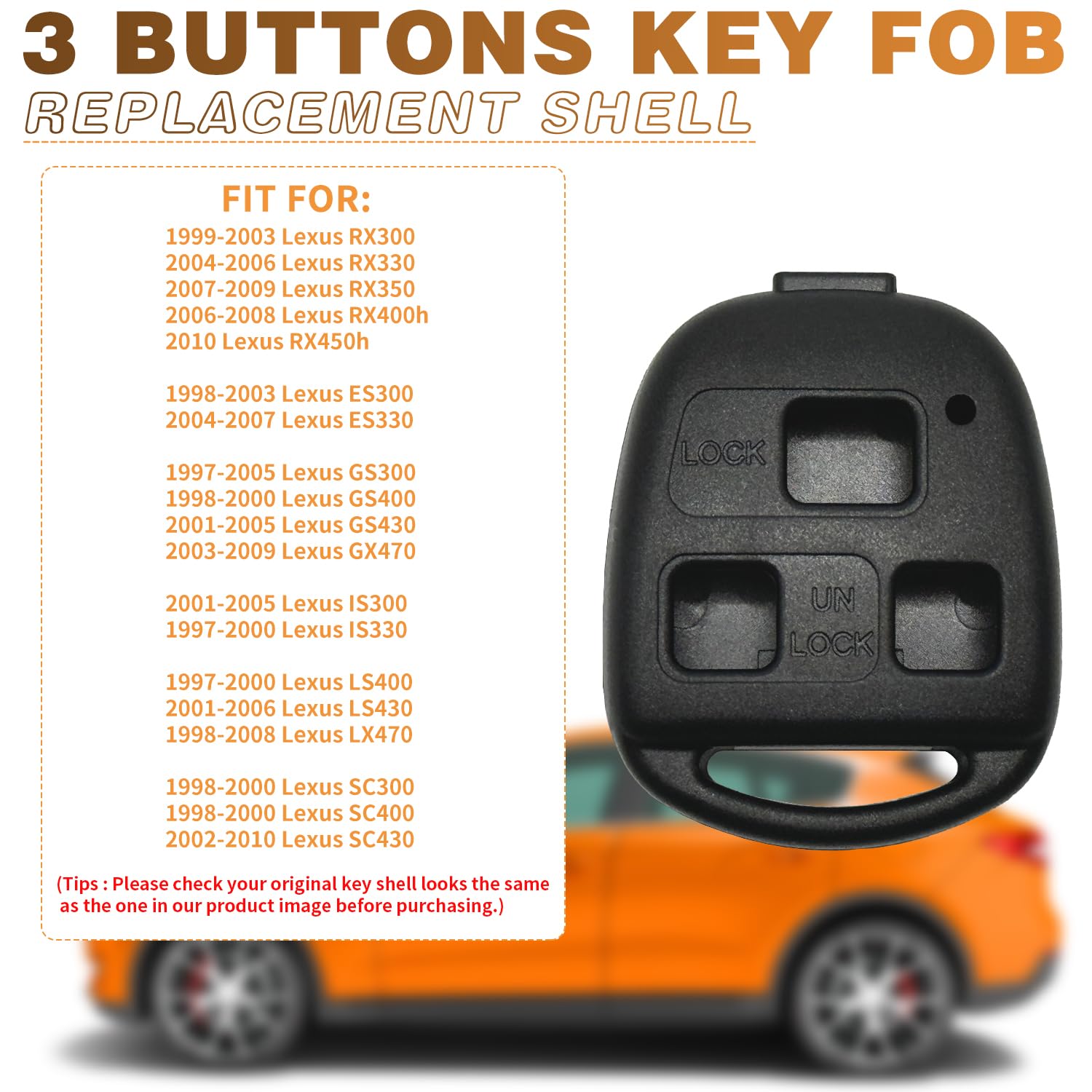 Custodia Telecomando/chiave Per Lexus Es300 Gs300 Gs430 Gx470 Ls200 Ls300 4