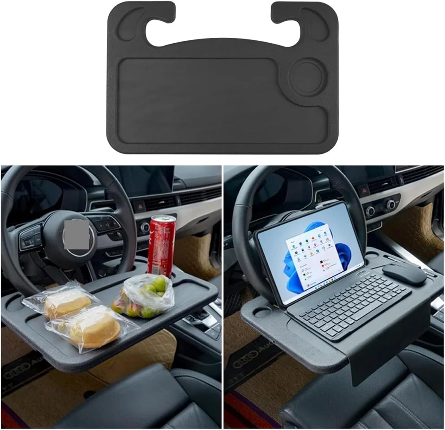 Portable Car Laptop Desk Mount - Steering Wheel Dining Table & Food Tray for Work & Travel
