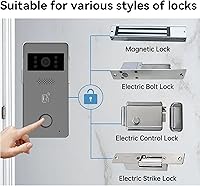 Vista 8 de Intercomunicador de timbre de video inteligente de 7 pulgadas, instalación simple de 2 cables y monitor táctil de 7 pulgadas, acceso remoto a