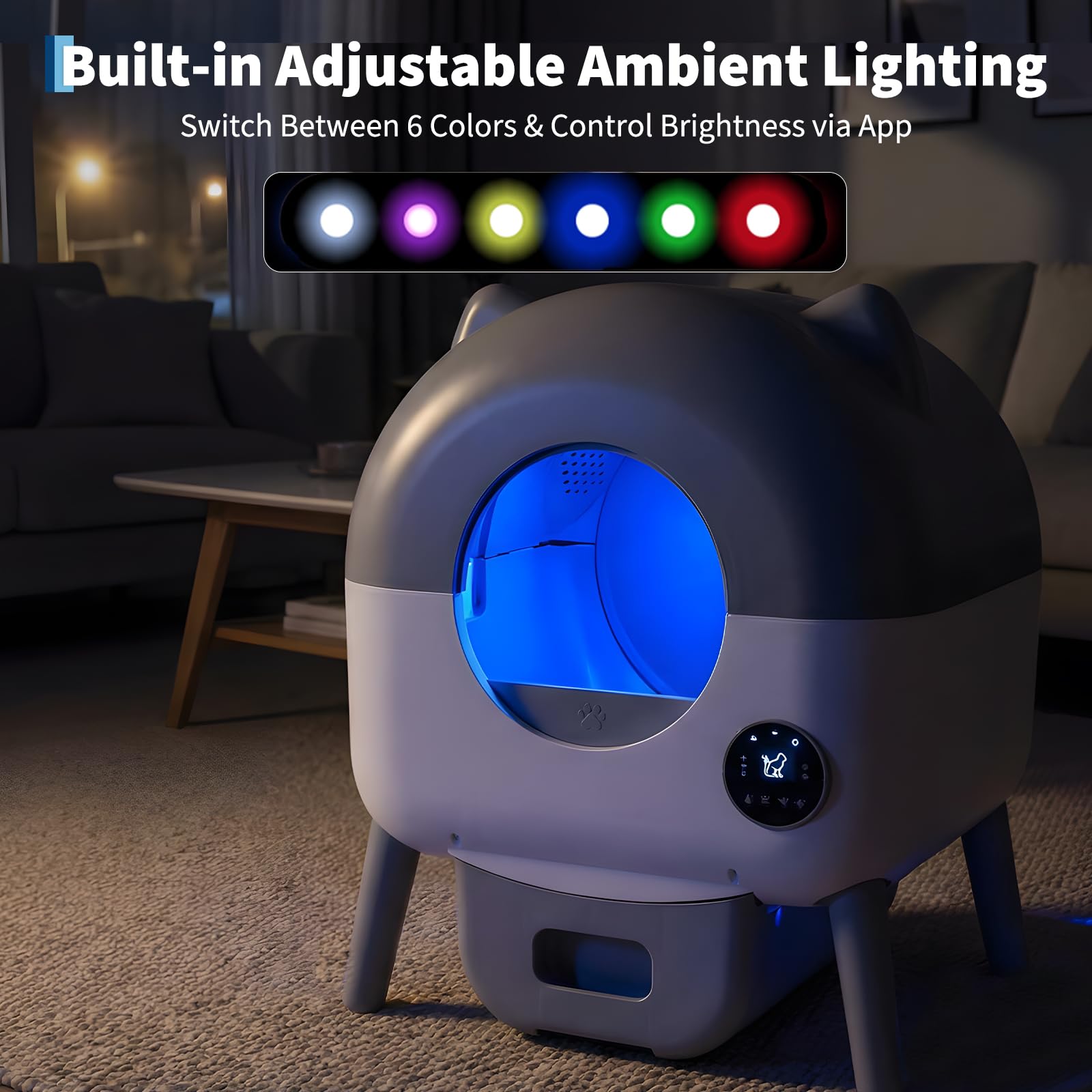 Automatic Self Cleaning Litter Box, Extra Large Automatic Cat Litter Box Self Cleaning Robot for Cats, Smart Safety Sensors-App Control-Low Noise, Washable Tray, 20 pcs Trash Bag - image 7