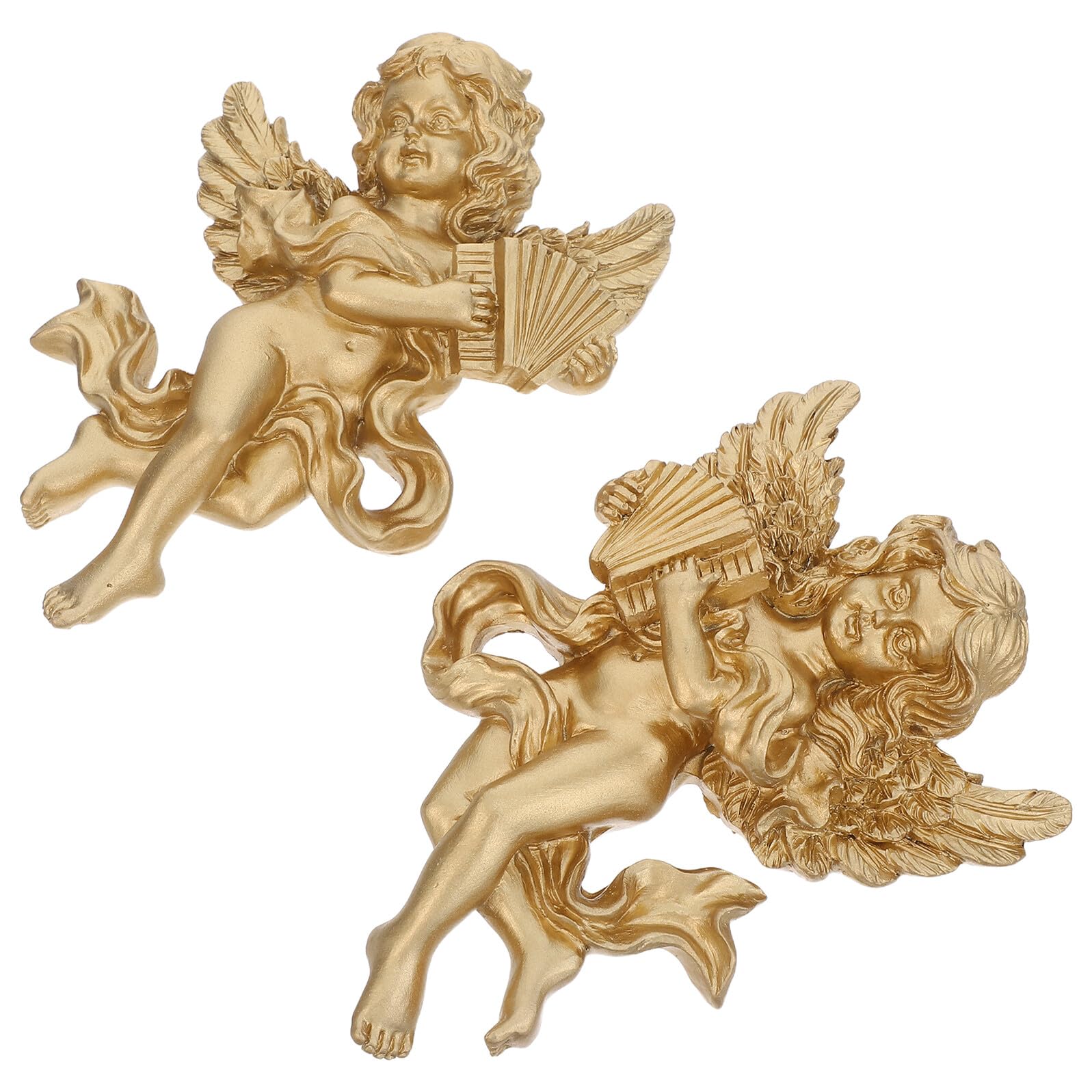 Anges dorés vintage Hemobllo déco murale durable pour mur vide - 8