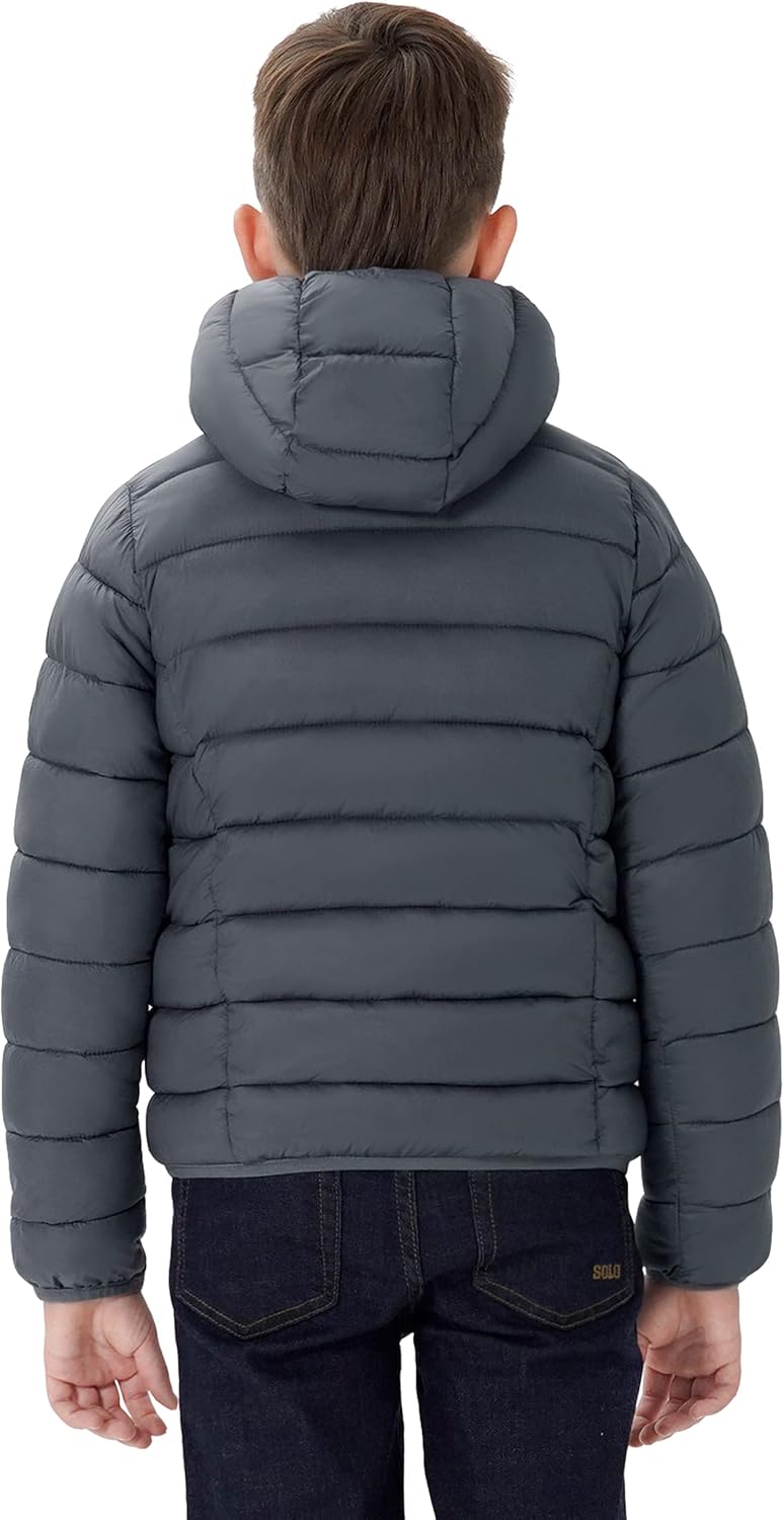 maoo garden Girls Boys Winter Puffer Jacket Big Kids Faux-Down Lightweight Packable Water-Resistant Coat - Image 2