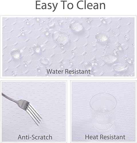 Miniatura 37 de JUCFHY - Mantel rectangular marroquí de tela jacquard a prueba de derrames y resistente al agua y al aceite, mantel decorativo para uso exterior e