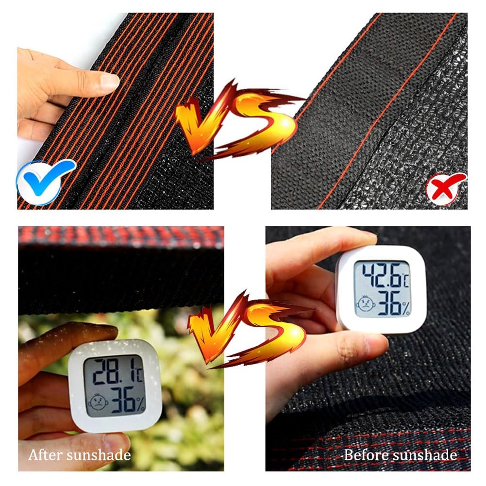 Filet solaire d'extérieur en maille 90 % d'ombrage avec œillets pour pergola, serre et protection des plantes, protection ultime contre les UV, 6,1 x 6,1 m