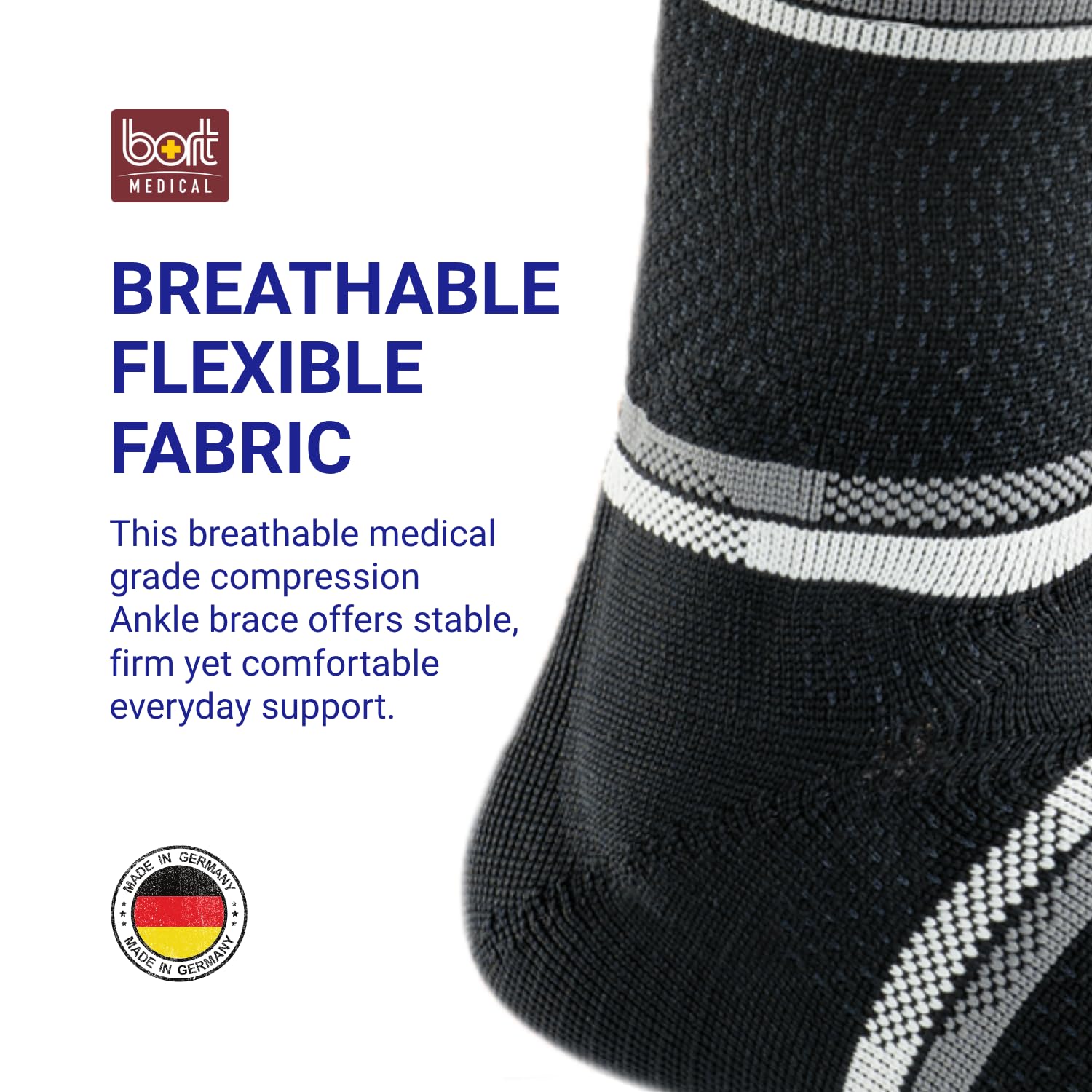 bort 054600 TaloStabil Eco Aktiv-Sprunggelnkbandage, schwarz, Gr. medium