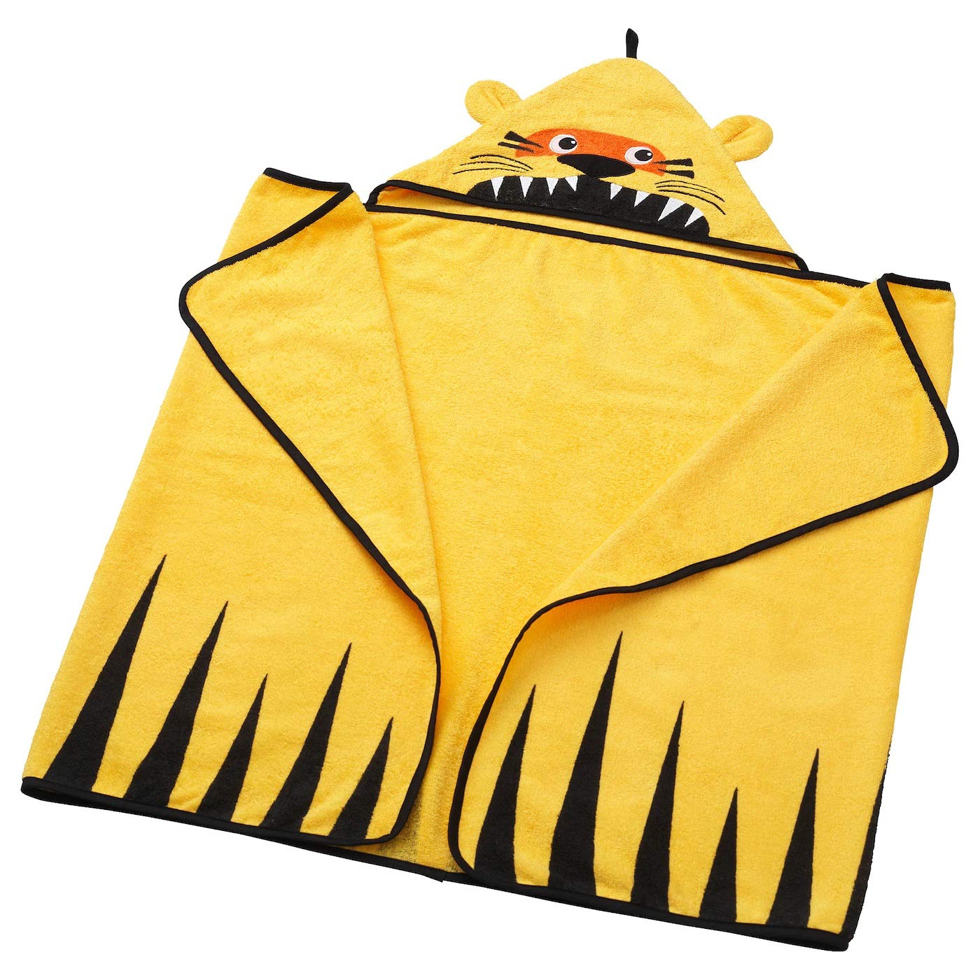 Toalla con capucha, diseño de tigre, color amarillo