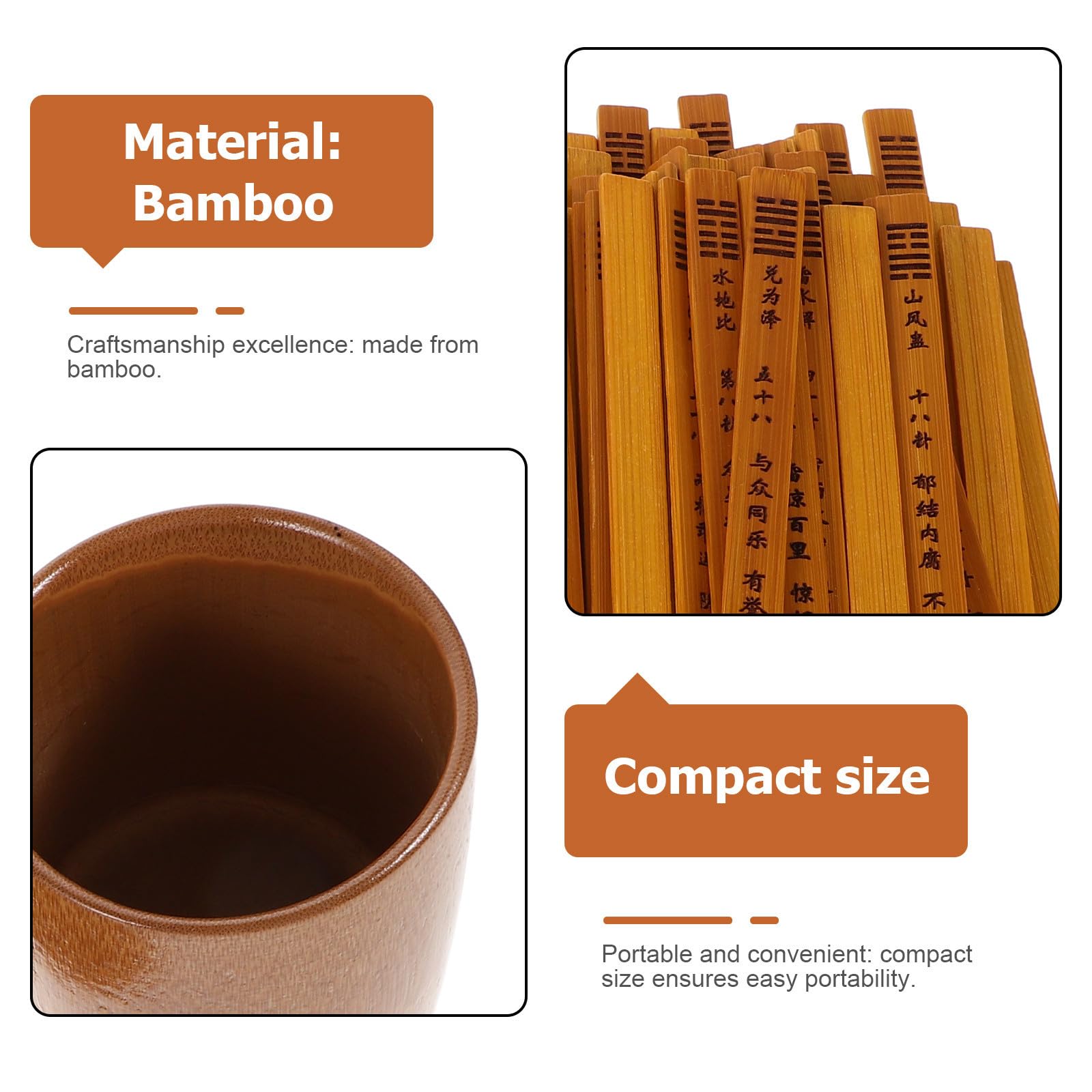 PLAFOPE Juego de Palos de Adivinación Chinos Herramienta Mística y Cultural Diseño Tradicional de Bambú con Mecanismo de Sorteo para Estudio Personal y Aulas