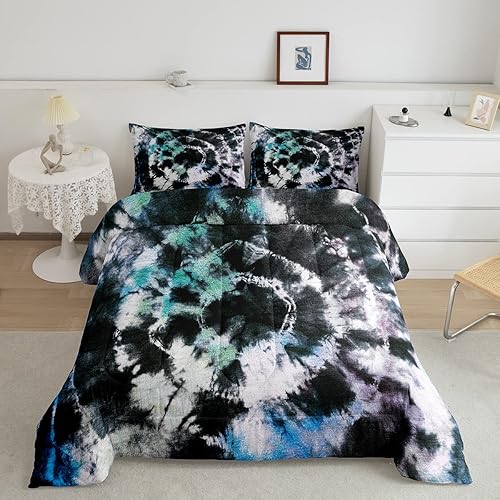 Miniatura 1 de Erosebridal Juego de edredón de teñido anudado, tamaño King, juego de ropa de cama de tatuaje, edredón étnico de plumón para niños, niñas,