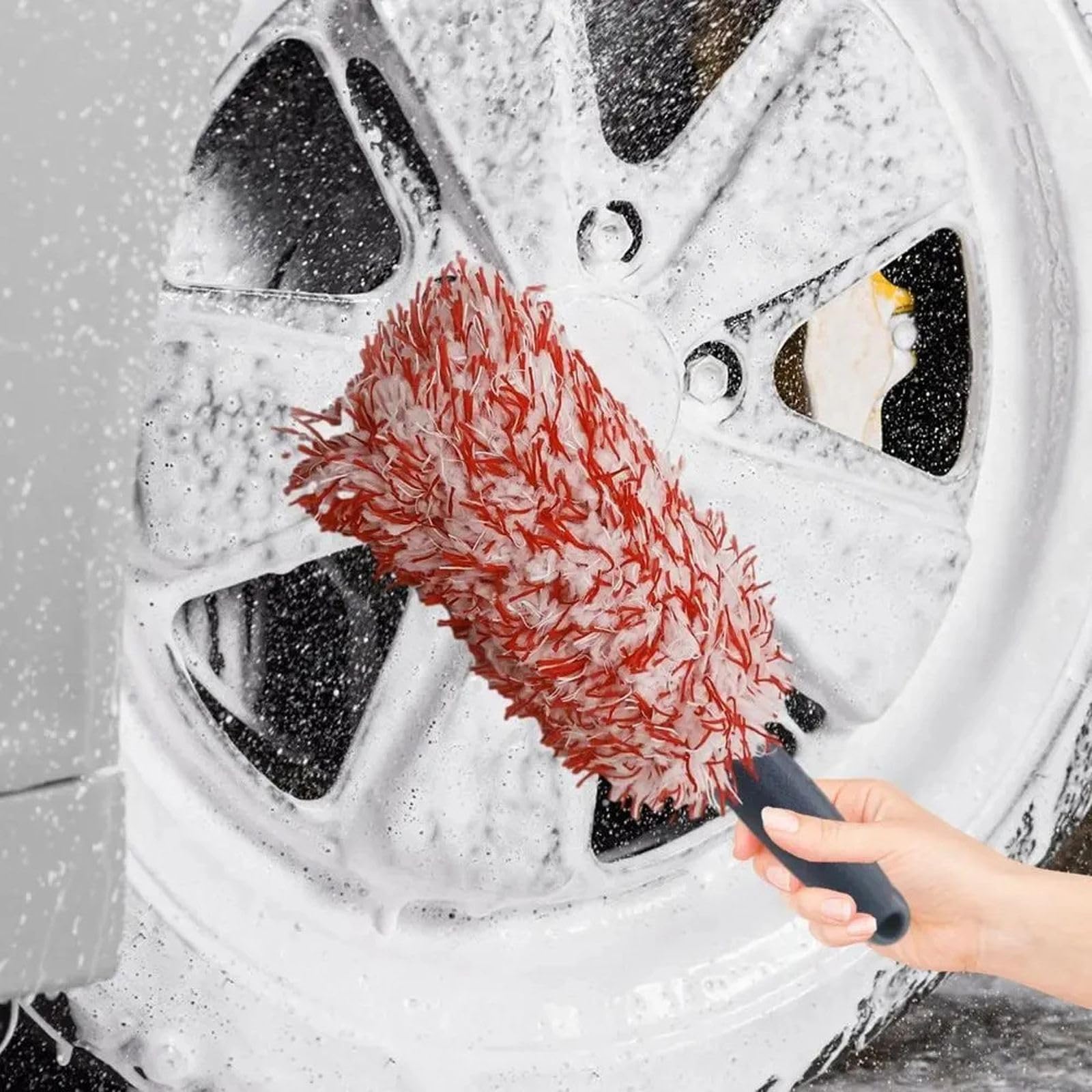 Myjnia samochodowa Super Brush Pluszowa Premium Szczotka do kół Antypoślizgowy uchwyt Łatwe do czyszczenia Felgi Szprychy Beczka koła