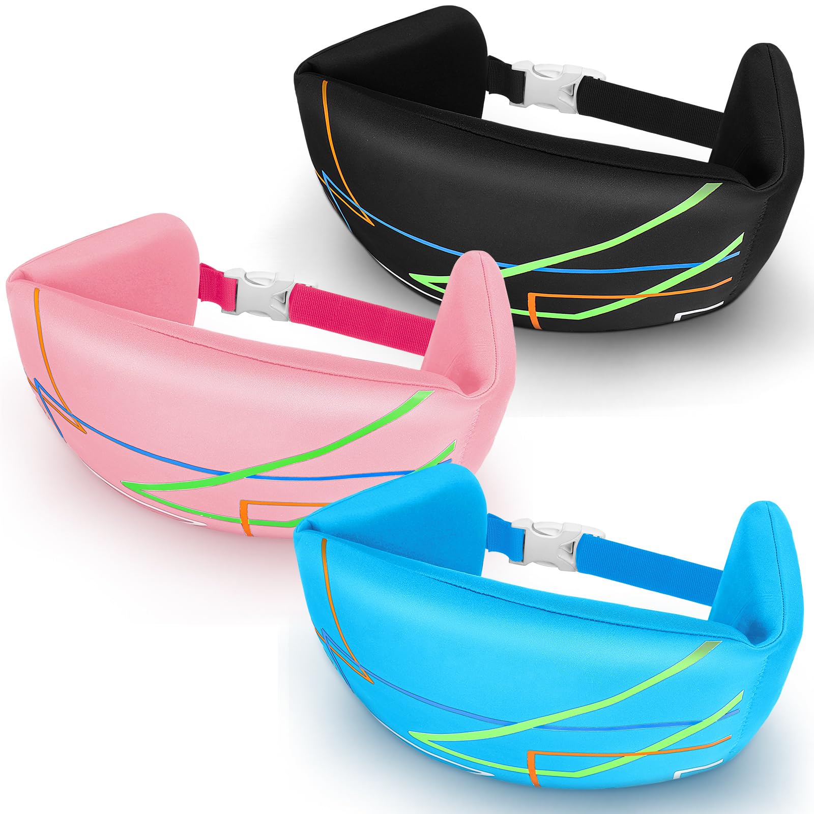MiniInflat 3 Pcs Swim Belt Floating Belt with Adjustable Swimming Floats Training Equipment for Adults Pool Weights for Water Exercise Water Aerobic