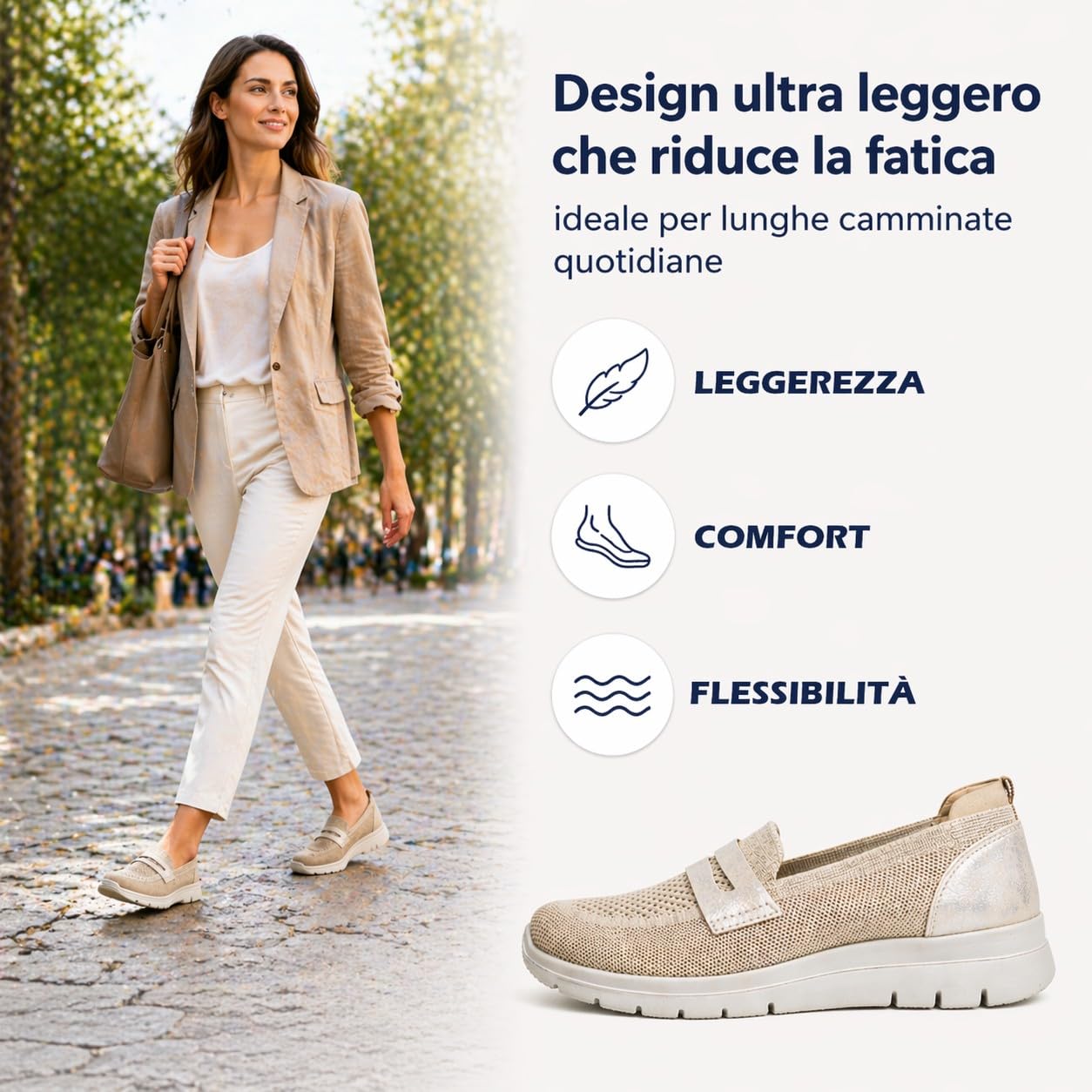 Scarpe Slip On Donna Comode e Leggere, Sneakers in Maglia Traspirante, Scarpe da Passeggio Casual Senza Lacci con Suola Antiscivolo