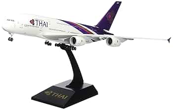 タイ国際航空　エアバスA380    モデルプレーン　室内ライト点灯機能 Amazon | TANG DYNASTY 1/400 標準バージョン タイ国際航空 Thai