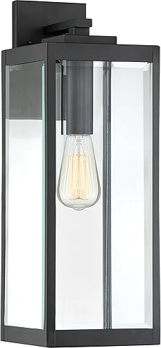 Miniatura 25 de Quoizel Westover - Lámpara de pared moderna de 17 pulgadas, color negro tierra, 1 luz, para exteriores, farol de pared de vidrio biselado Bronce