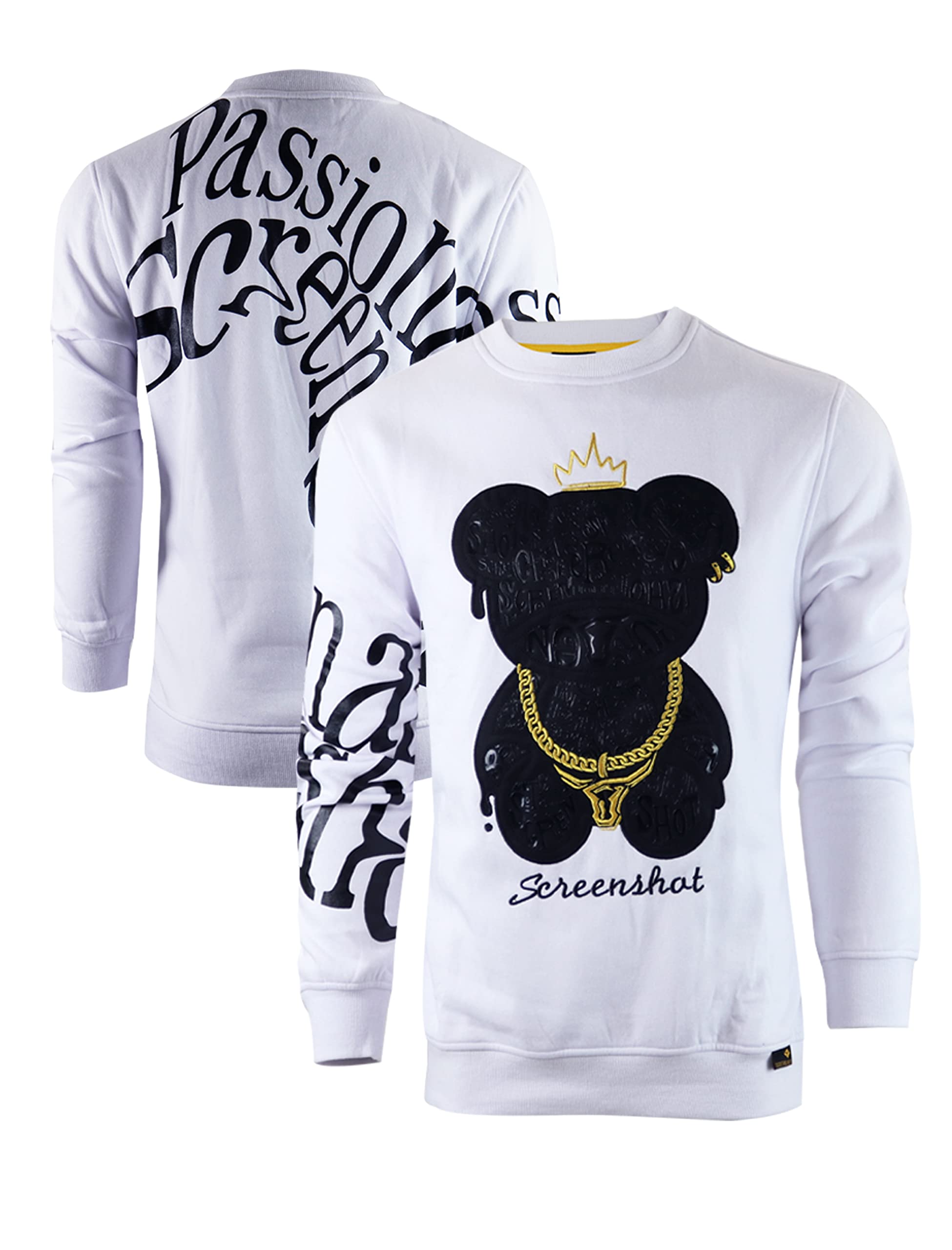 SCREENSHOTMens Urban NYC Graffiti Hip Hop Fleece Pullover Active Fashion Crew Neck Sweatshirt Top