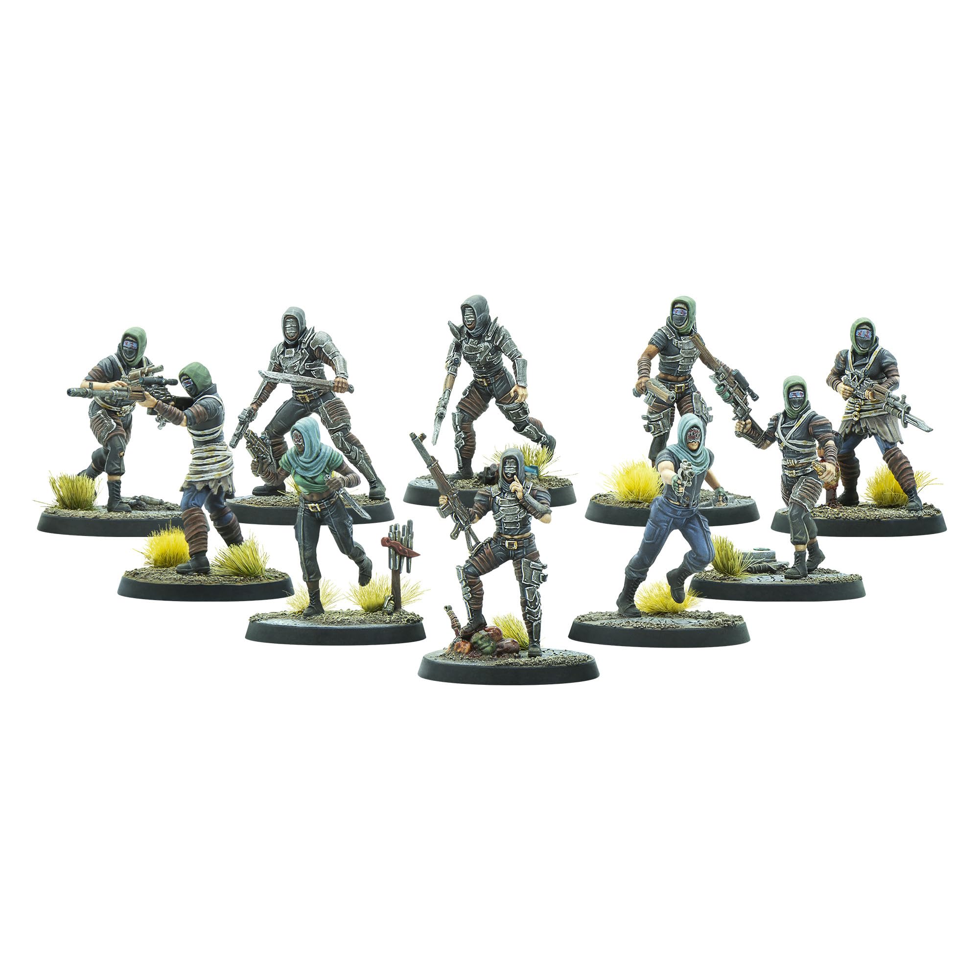 Modiphius Entertainment: Fallout Wasteland Warfare: Raiders - The Disciples - 10 niemalowanych figurek, Nuka World Wave, miniatury kompatybilne z frakcjami