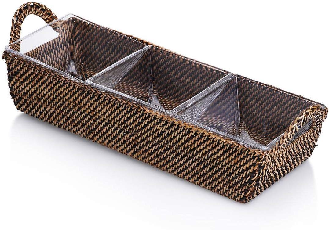 Calaisio Rectangular Tray with 3 Glass Dishes