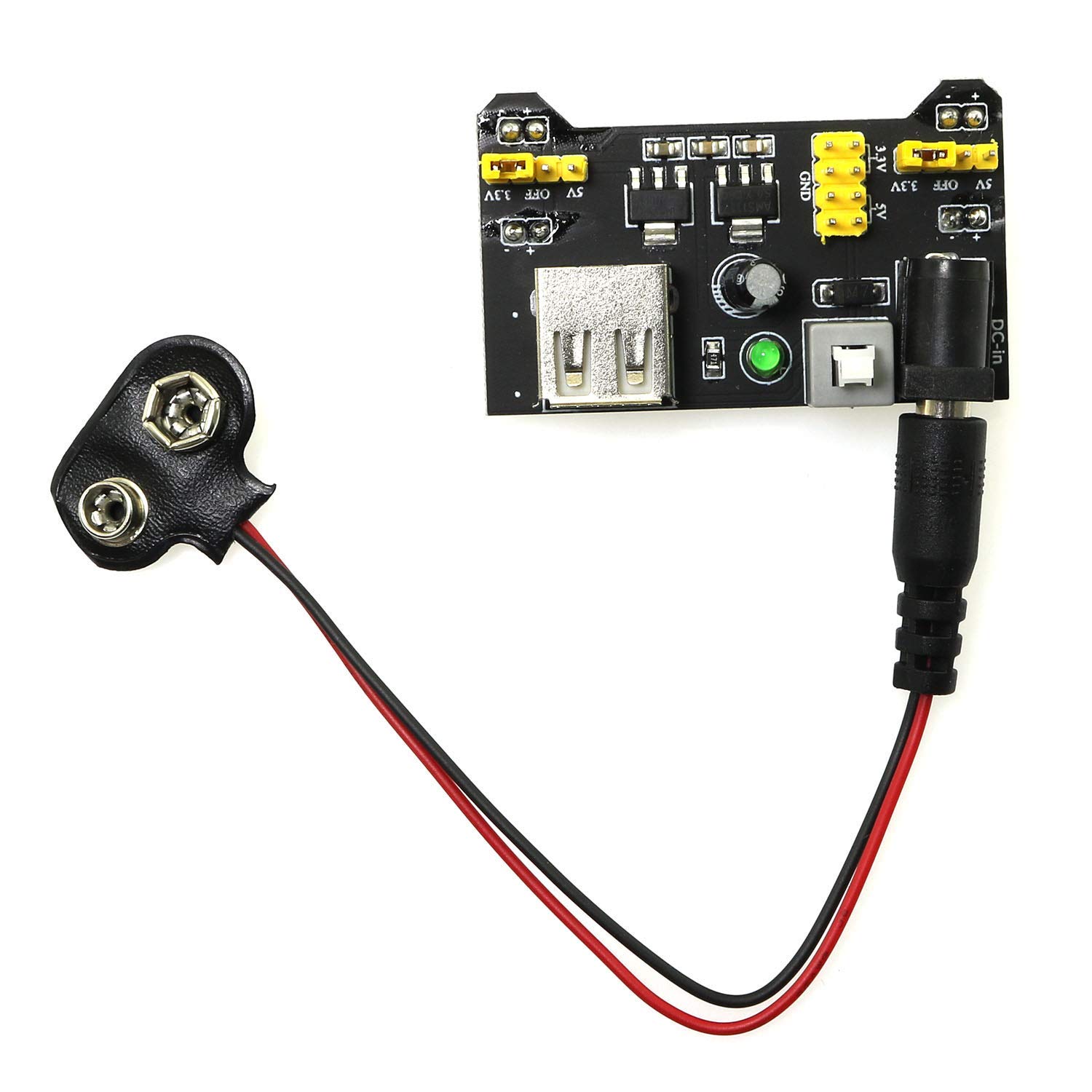 Super Debug 1pcs Breadboard Power Supply Module MB102 & DC 2.1X 5.5mm Male Plug Cable Set with 9v Battery Clips Clamps for Arduino (B08WLZ59P7) Amazon Price History, Amazon Price Tracker
