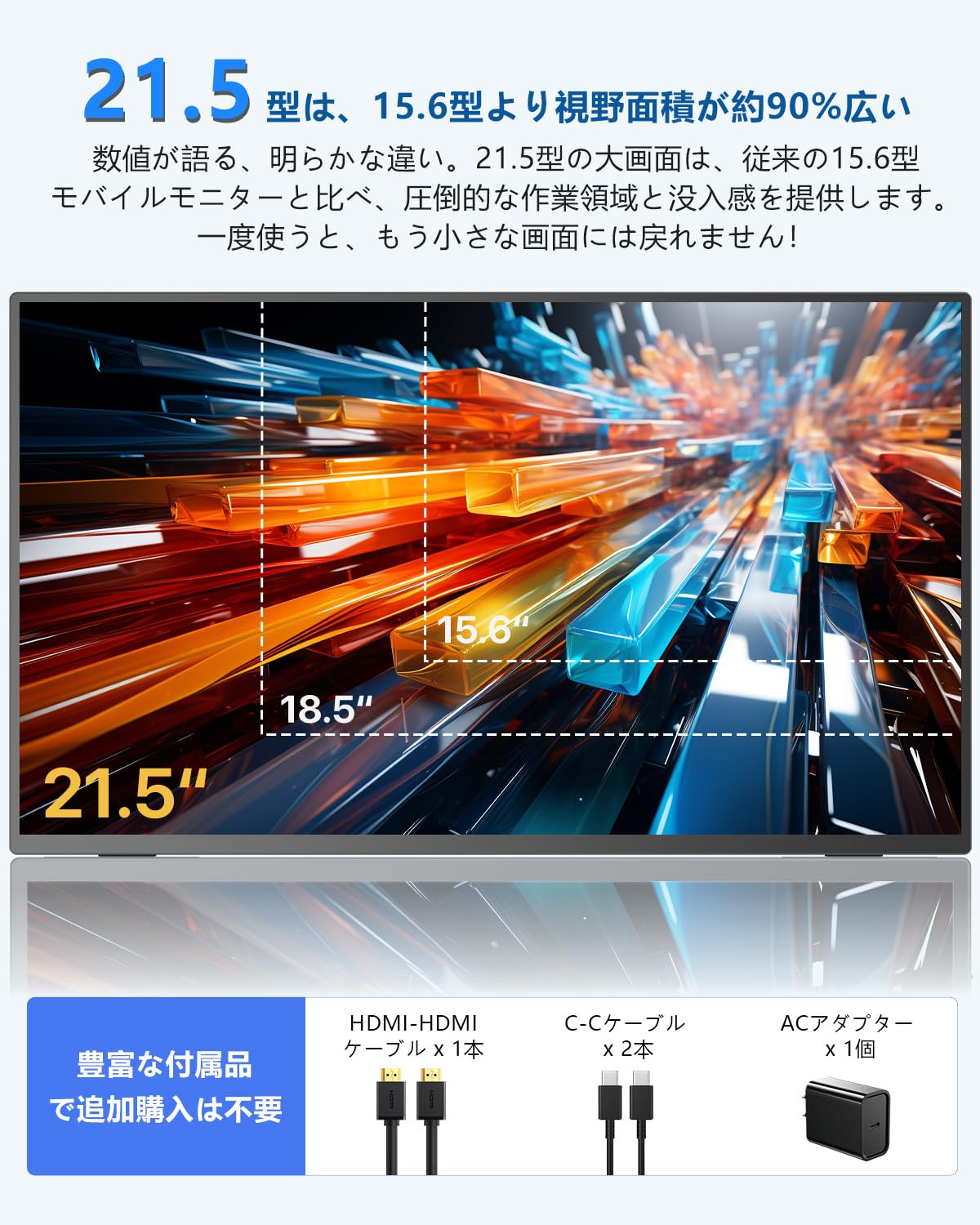 Amazon.co.jp: EVICIV Mobile Monitor, 21.5 inch, 100 Hz, FHD, Matte
