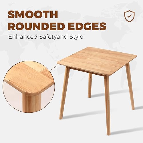 Miniatura 12 de OGMILL Mesa de comedor pequeña de 27.6 pulgadas para 2, mesa de comedor de cocina rústica que ahorra espacio, mesa moderna de mediados de siglo con