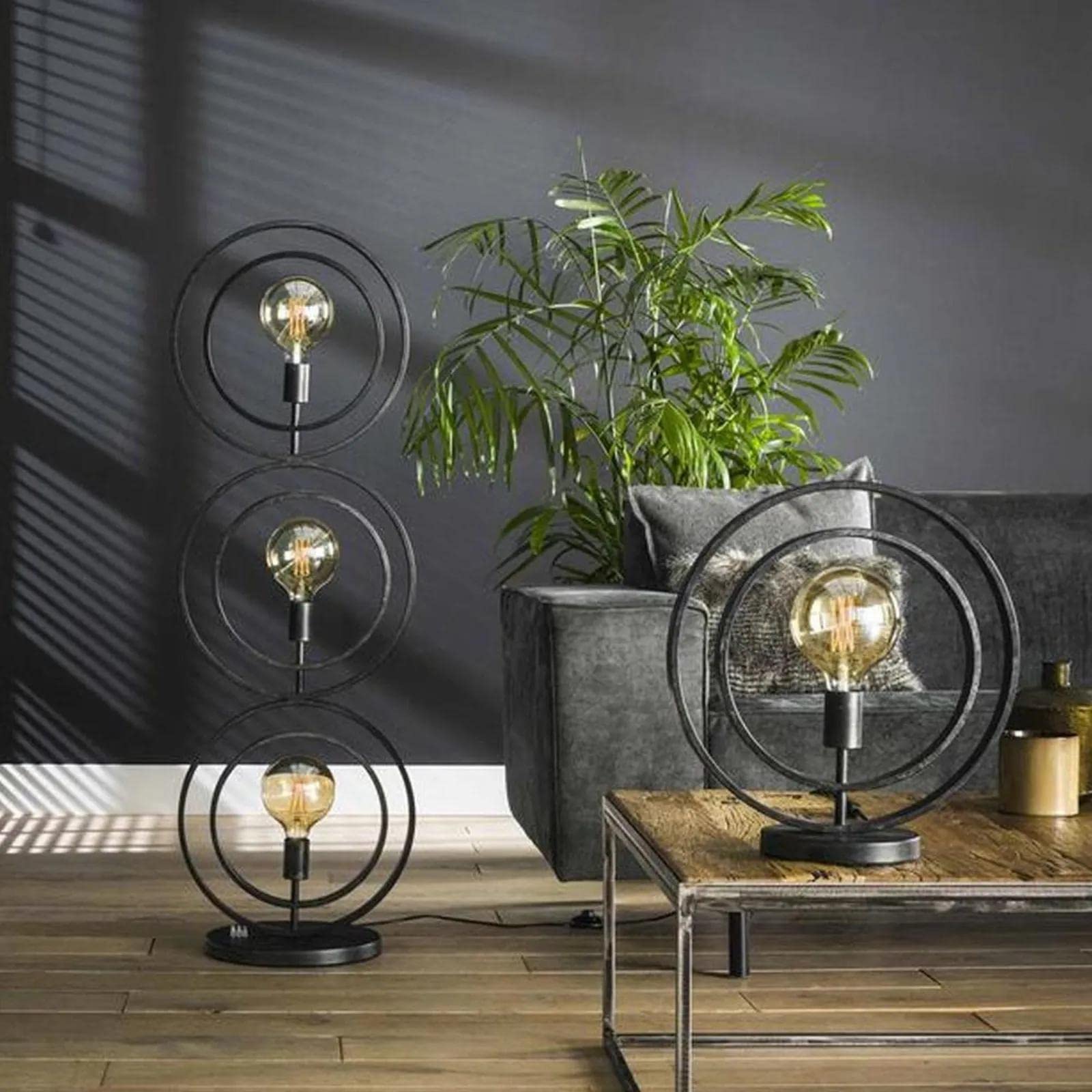 famlights Industrie Tischlampe Henrik Vintage Look/Steampunk Metallgestell Tischleuchte Tischlampe E27 / Metall Wohnzimmerlampe Nachttischlampe Vintage Landhaus Industrial Schlafzimmer Wohnzimmer