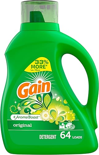 Gain + Aroma Boost - Detergente líquido para ropa, original, 2,95 L, (paquete de 4)