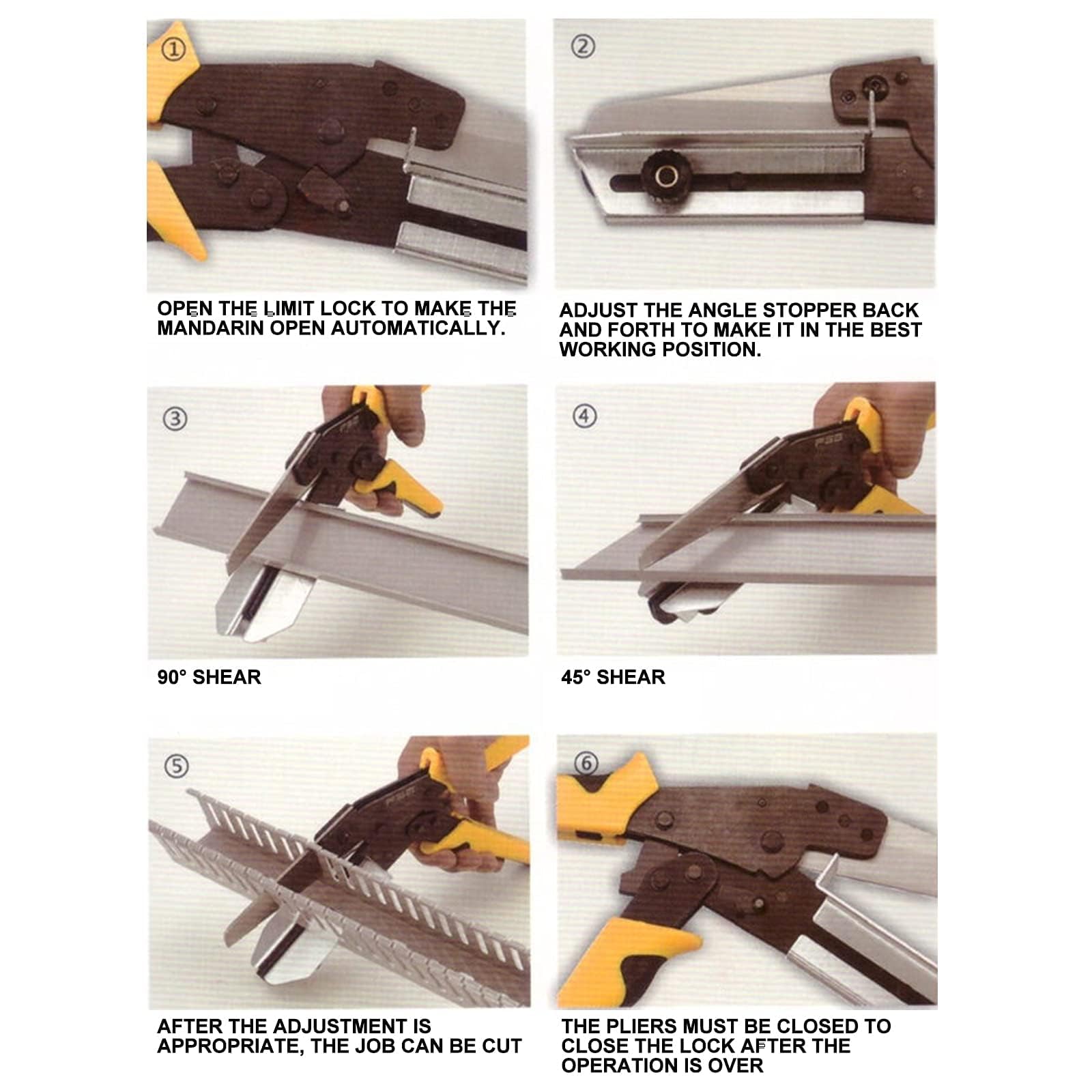 SK5 Regulowane nożyce ukośne ze stali węglowej – 45°/90° z blokadą bezpieczeństwa i ergonomicznym uchwytem do rur PVC, kanałów drucianych i miękkiego drewna