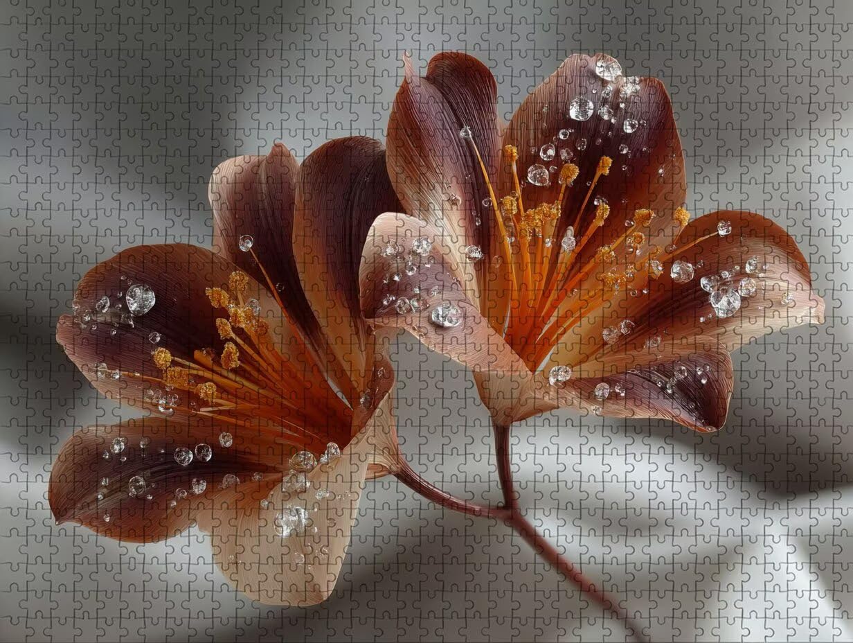 Puzzle 2000 elementów dla dorosłych kwiat, drewniane puzzle, 99 x 71 cm, części ściśle do siebie pasują, dla mężczyzn, kobiet, starszych seniorów, relaks i odstresowanie, prezenty, dekoracja ścienna