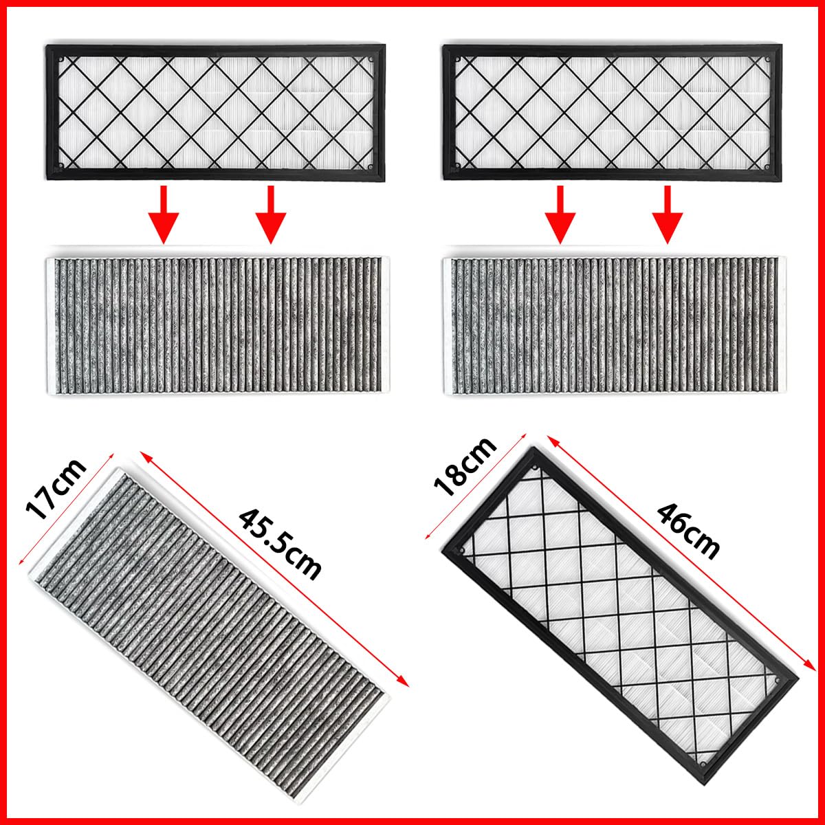 filtro habitáculo Ajuste para el modelo Y 2020-2024 cartucho de filtro de carbón activado blanco 4 Uds filtro de aire de cabina adecuado tapa filtro cabina