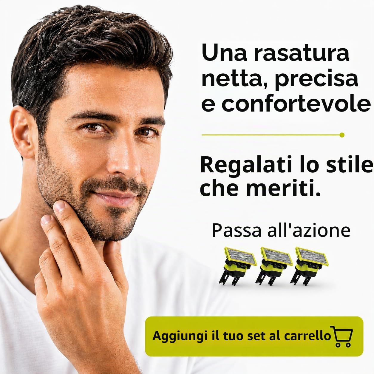 Cartucce per rasoio elettrico - Confezione da 3 lame - Compatibile con tutti i modelli O Blade - Rasatura e cura della barba - 4 mesi di utilizzo