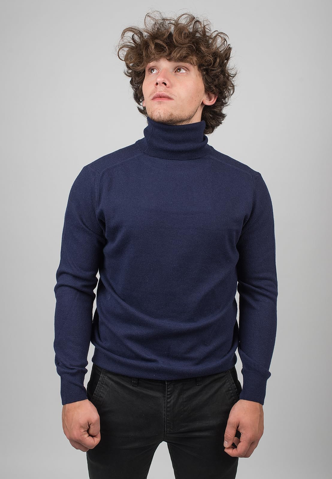 DALLE PIANE CASHMERE Dolcevita Uomo Misto Cashmere Lana | Maglione caldo e morbido per autunno e inverno, elegante da regalare per lei e per lui, autentico lusso Made in Italy