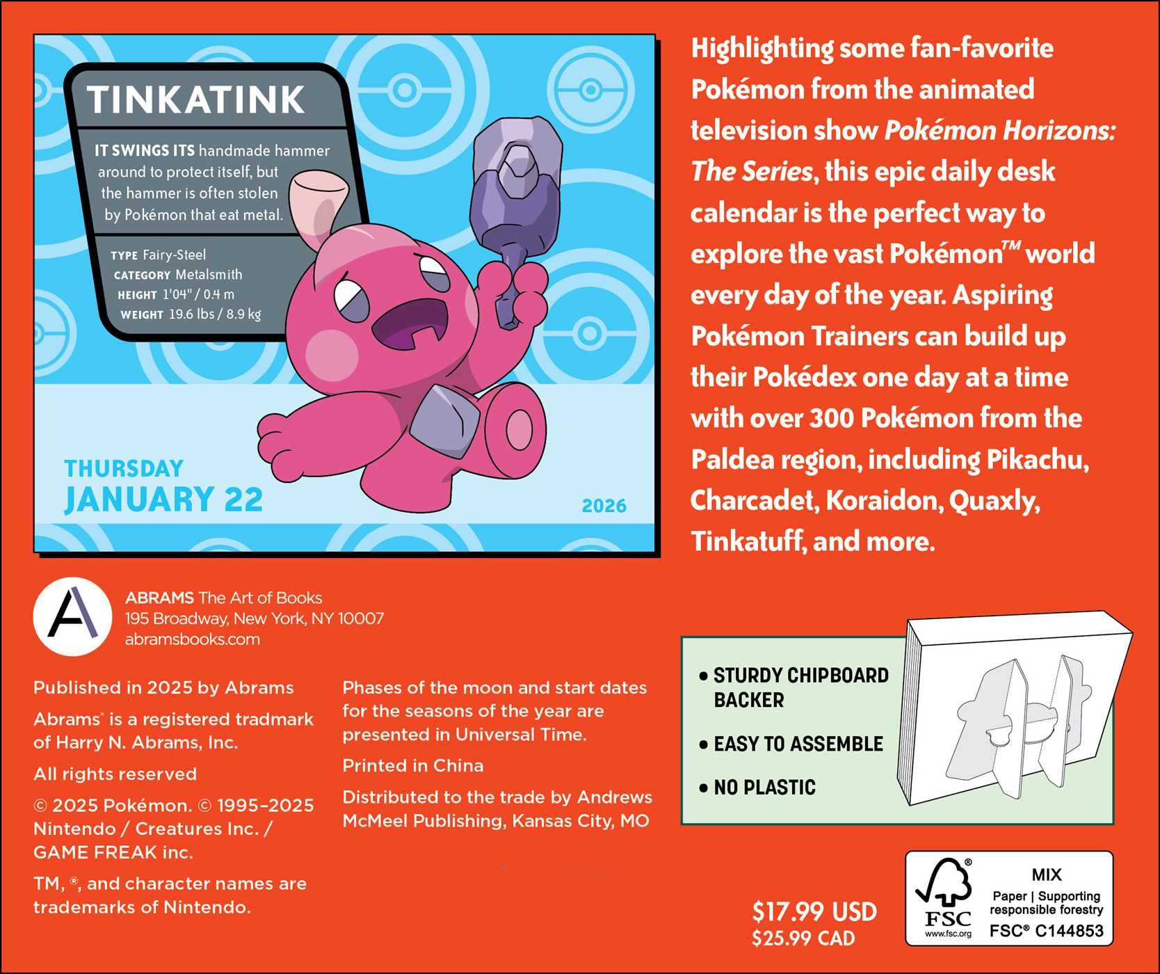 Pokémon 2026 Day-to-Day Boxed Calendar