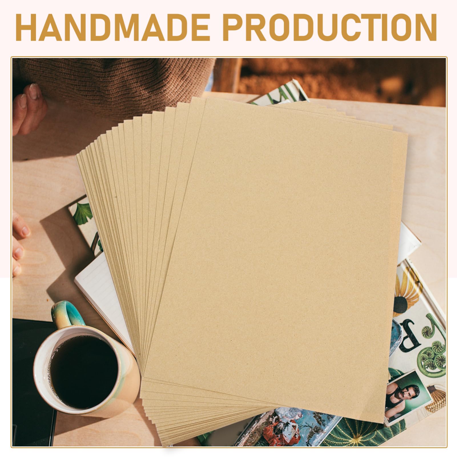 jojofuny Kraftpapier aus Holzschliff Dickes Braunes Pappe für Bastelprojekte Scrapbooking und Notizbücher Vielseitiges Kartonpapier für Diy-kunstwerke