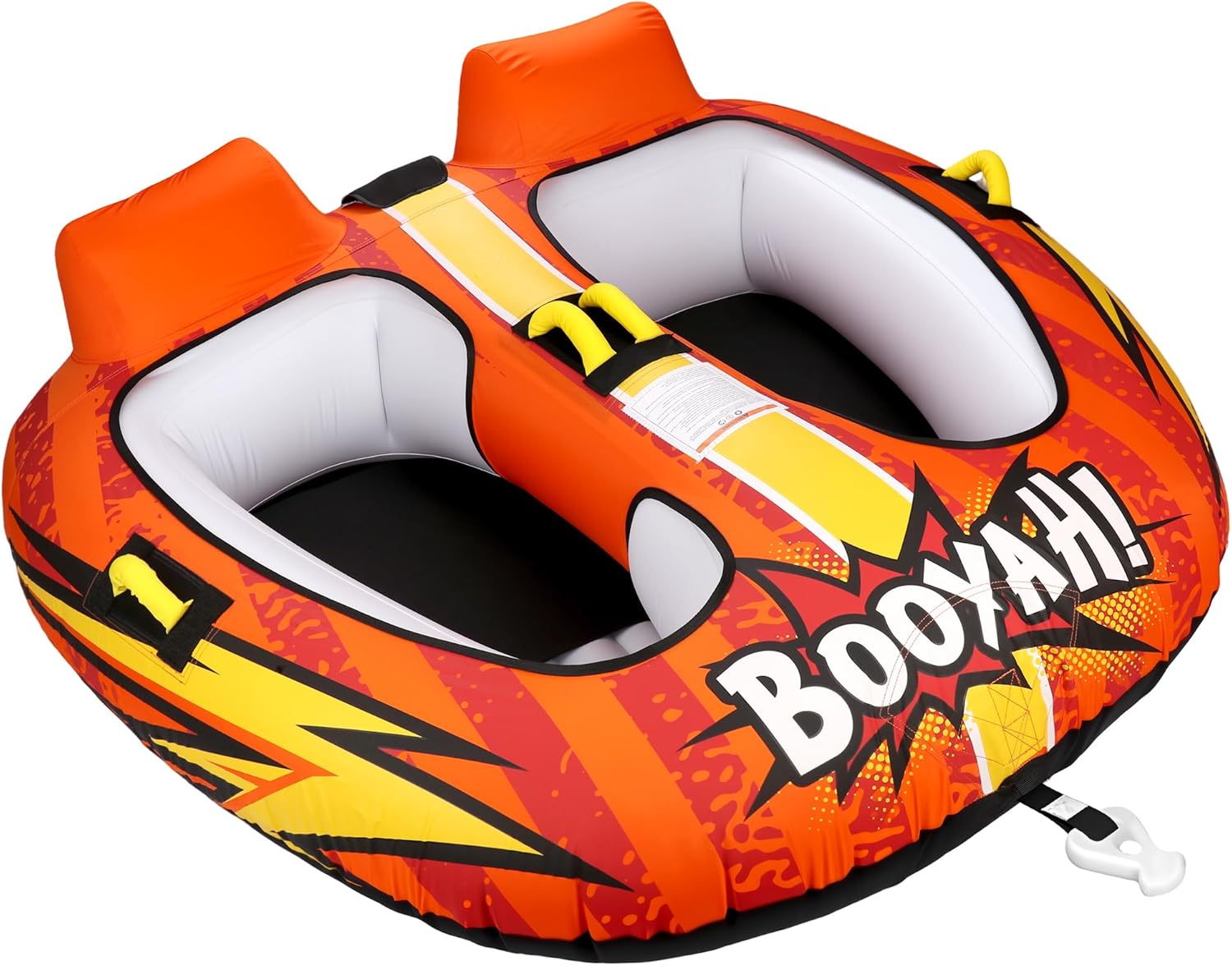 Towable Tubes for Boating Water Tubes - 2 Person 360° wrap, Heavy Duty Boat Tubes & Towables, EVA Foam Pads, Drainage, Quick Connector (F-1007)
