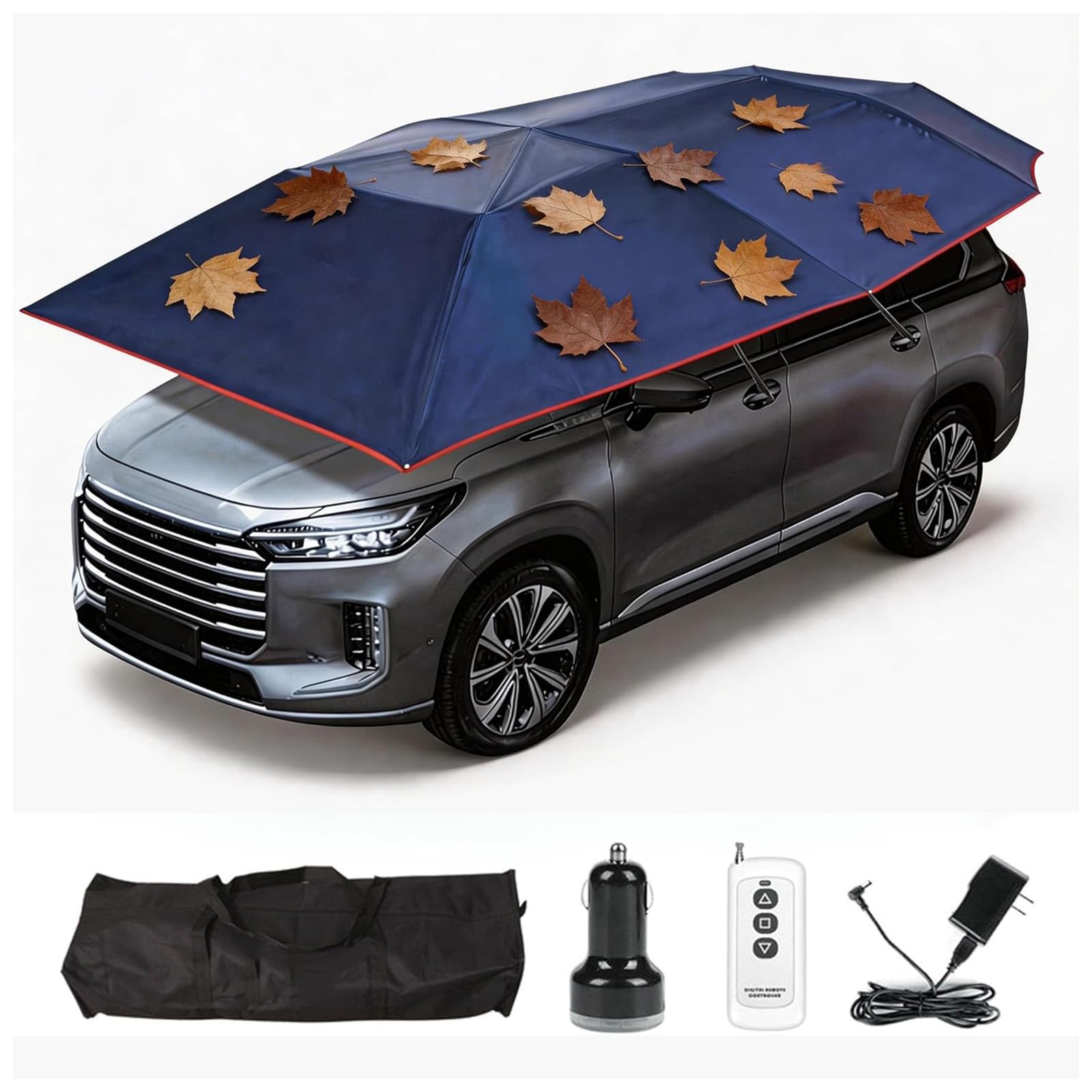 Tenda Ombrello per Auto Completamente Automatica, Carport Mobile Pieghevole Portatile, per Parcheggio Quotidiano, Saloni Auto Ed Eventi All'aperto Length-5m
