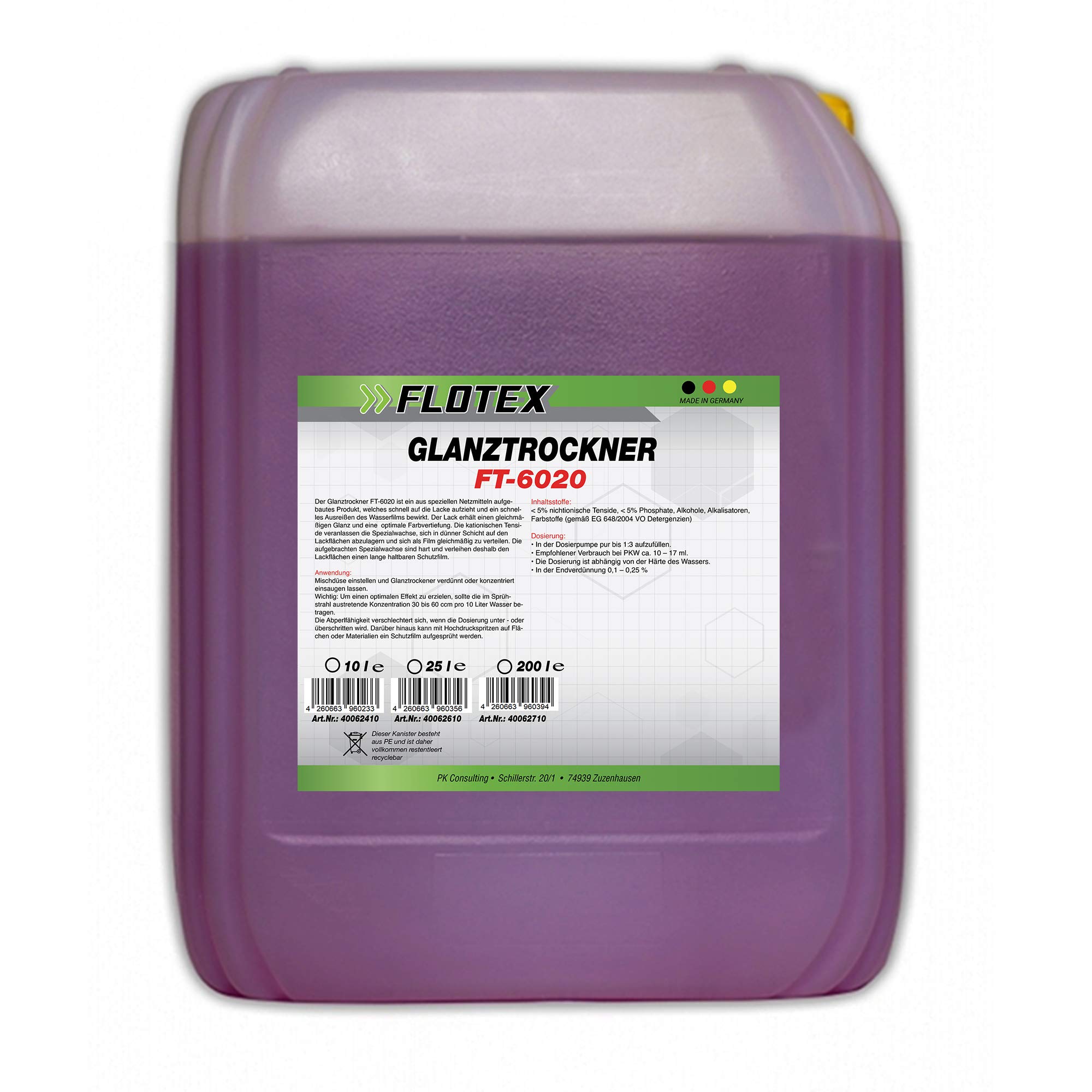 Glanztrockner, 10L Waschanlagen Glanzfinish