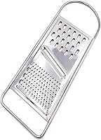 Vista 5 de Rallador plano de acero inoxidable de 3 vías, 12 x 4 pulgadas, utensilios de cocina, dientes afilados, zanahoria, pelador de patatas, frutas