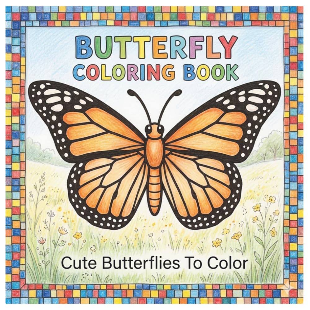 Butterfly Coloring Book: Coloring Book For Kids | Cute Animal Coloring Book | Cute Butterfly Coloring Book | Butterflies For Kids | Kid Coloring Book | Coloring Pages For Children Ages 3-6