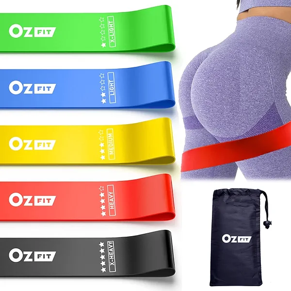 Resistance Bands Set for Men and Women, Pack of 5 Different Levels Elastic Band for Home Gym Long Exercise Workout – Great Fitness Equipment for Training, Yoga, Free Carrying Bag