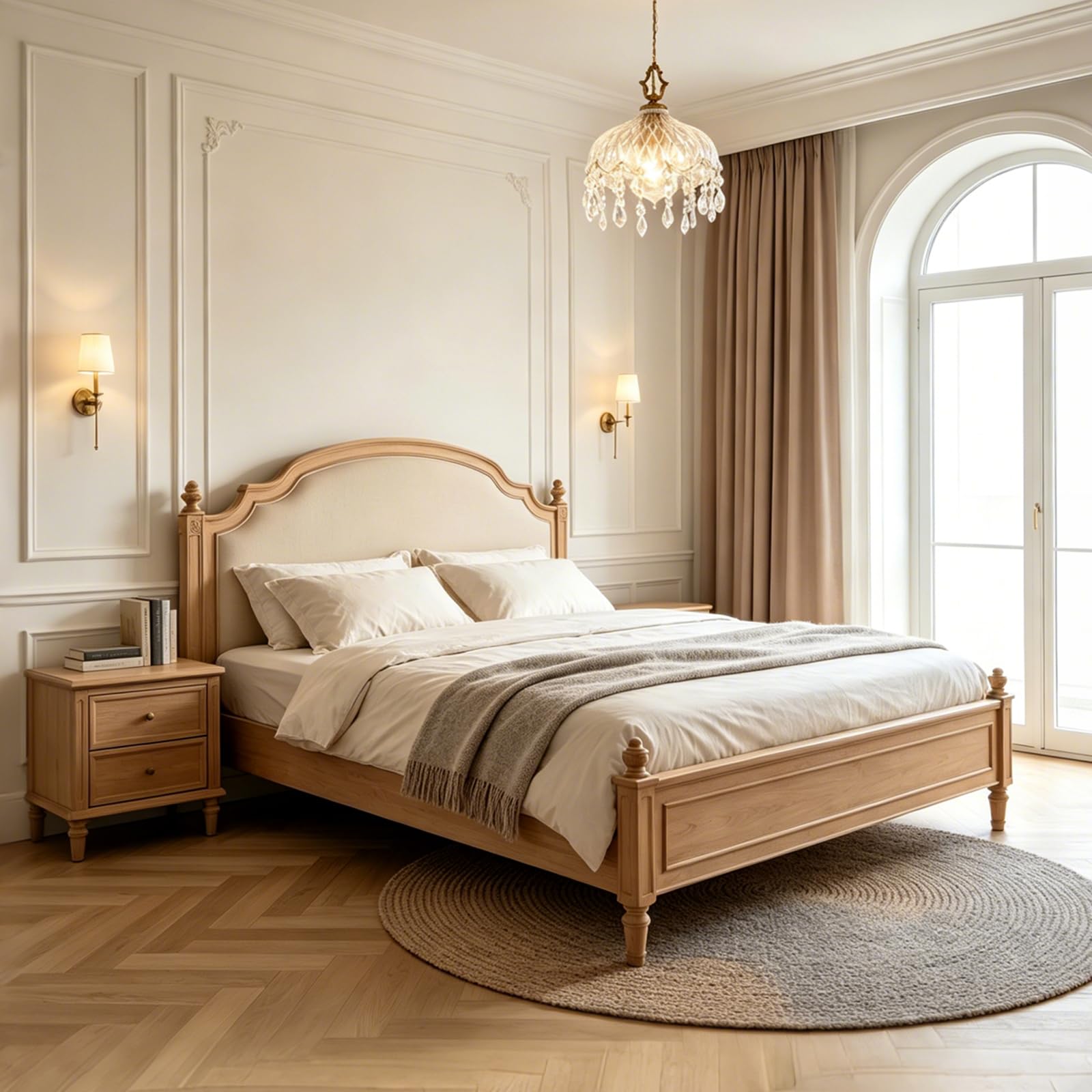 zhxinashu Lampada a Sospensione in Vetro per Camera da Letto - L | Lampada Pendente Fiore con Gocce di Cristallo, Lampadina E27 Non Inclusa, Cavo Regolabile 1M, Vintage Deco per Isola Cucina