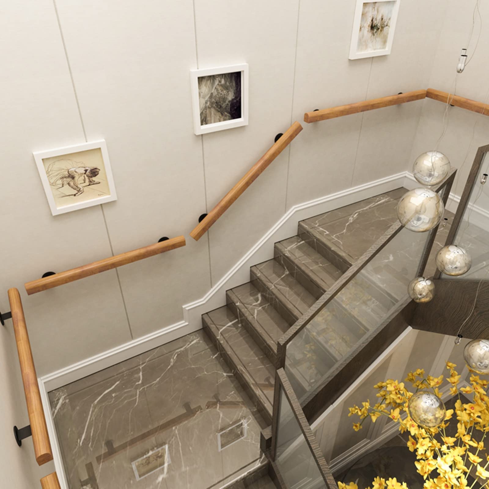 Main courante escalier extérieur et intérieur rampe escalier en bois 2 à 12 ft