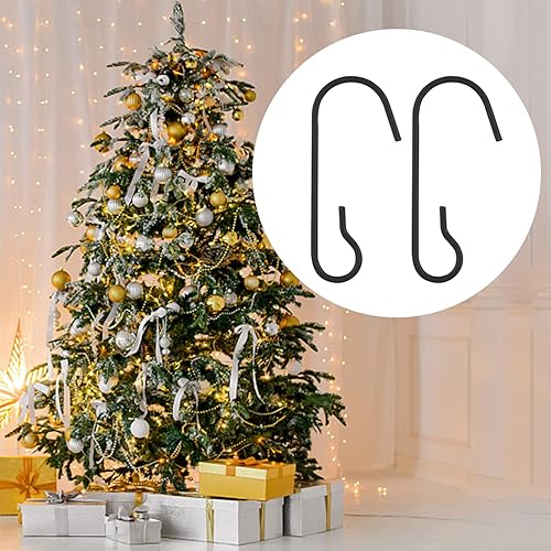 Miniatura 5 de Gancho para adorno, 100 ganchos negros para adornos de Navidad, ganchos colgantes de alambre de metal flexibles para árbol de Navidad, fiesta de