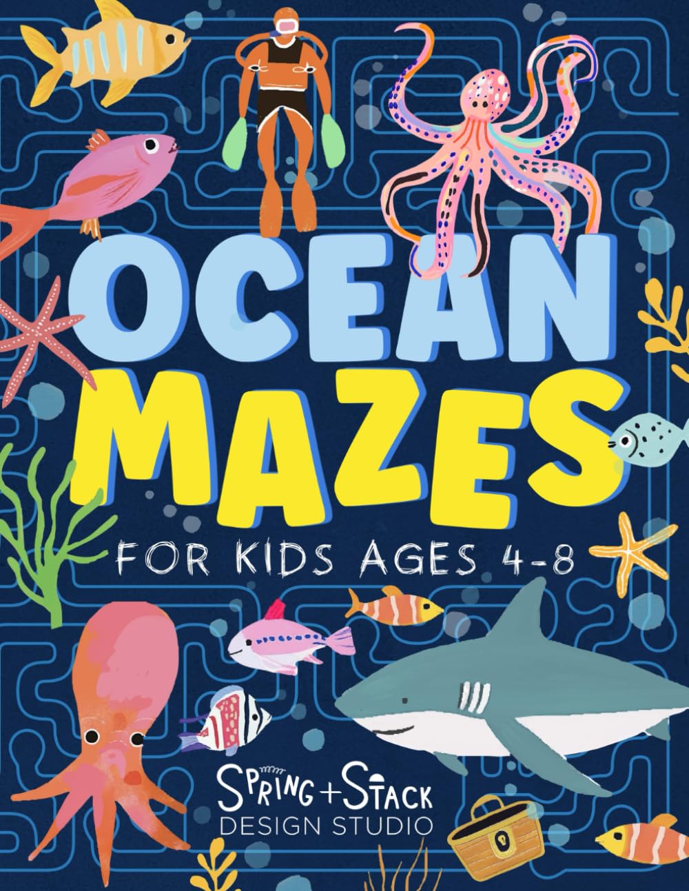 Ocean Mazes for Kids Ages 4-8: 100 Fun and Educational Puzzles - Underwater Adventure Maze Activity Book