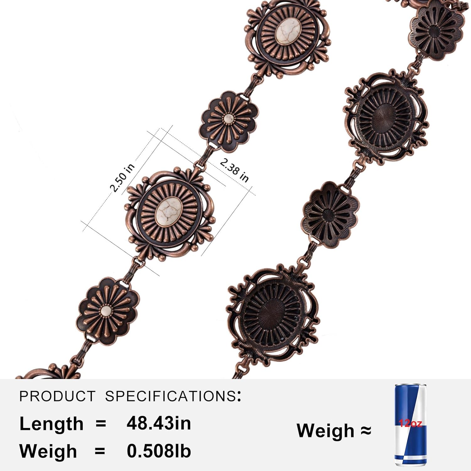 Montana West Rustic Couture's Large Western Concho Metal Belts for Women Cowgirl