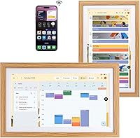 Changingtouch F16S 15.6" Digital Google Calendar Smart Display - No Subscription, Anti-Glare Touchscreen Photo Frame, Wall/Desktop Mount, Oak Wood