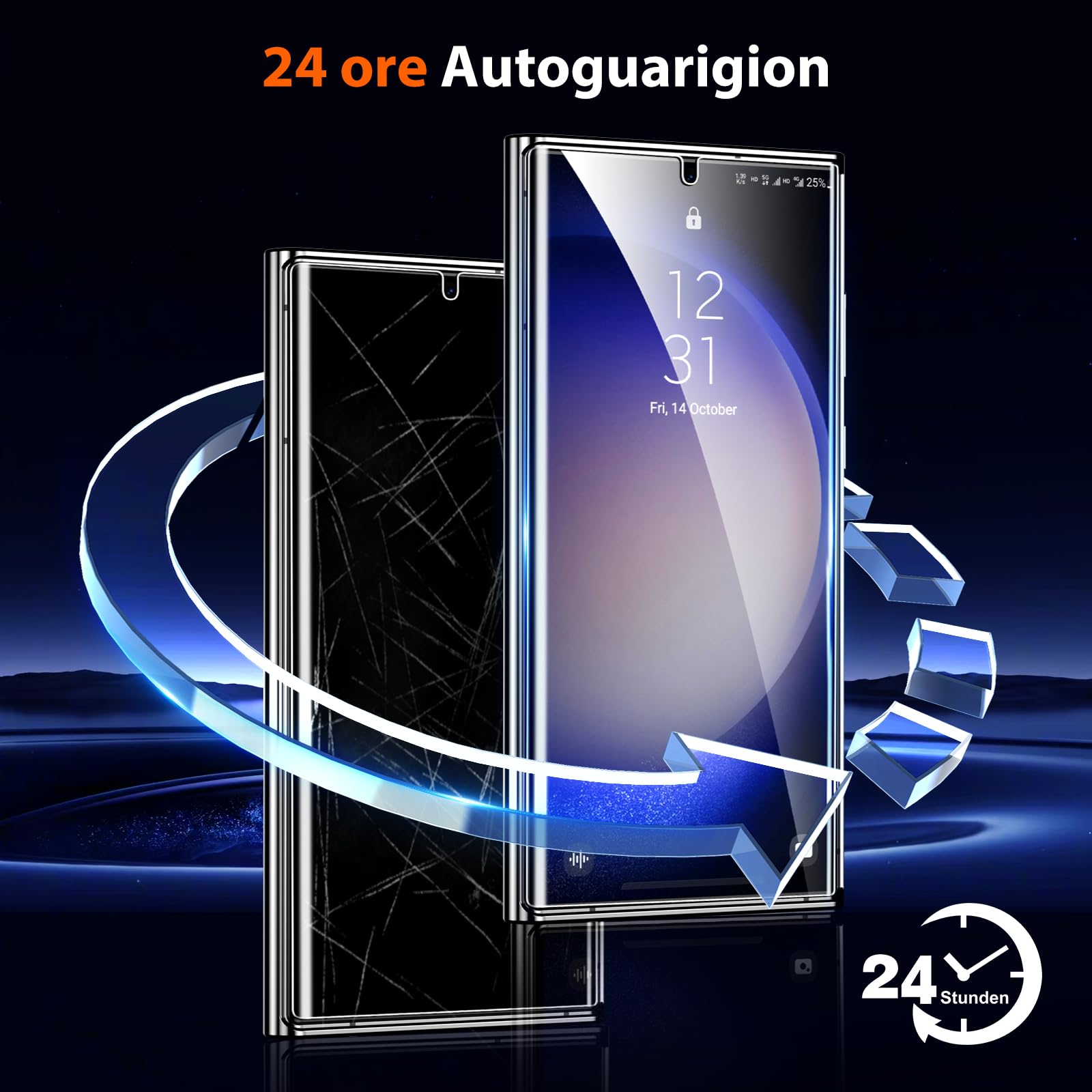 UniqueMe Pellicola Protettiva per Samsung Galaxy S23 Ultra/S22 Ultra, 2 Pezzi PET Pellicola, Auto Guarigione, HD Trasparente Protezione Schermo per Samsung S23 Ultra/S22 Ultra