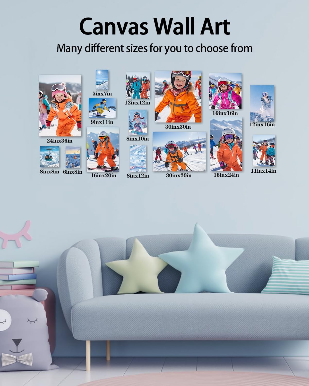 AbcCustomize Canvas Prints with Your Photos, Ship Next Day Custom Canvas Prints for Living Room, Bedroom, Home Decor, Personalized Gifts for Family, Friends, Anniversaries, Ready to Hang