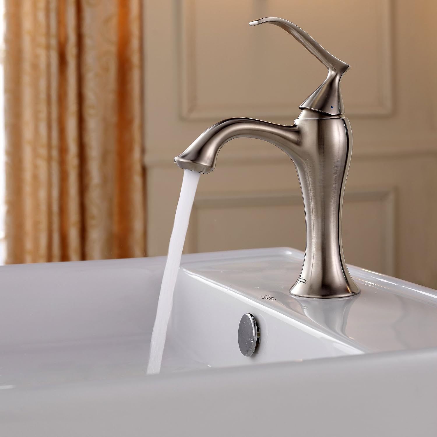 Top Brands Kraus KEF-15001BN Ventus Single Lever Basin Bathroom Faucet Brushed Nickel